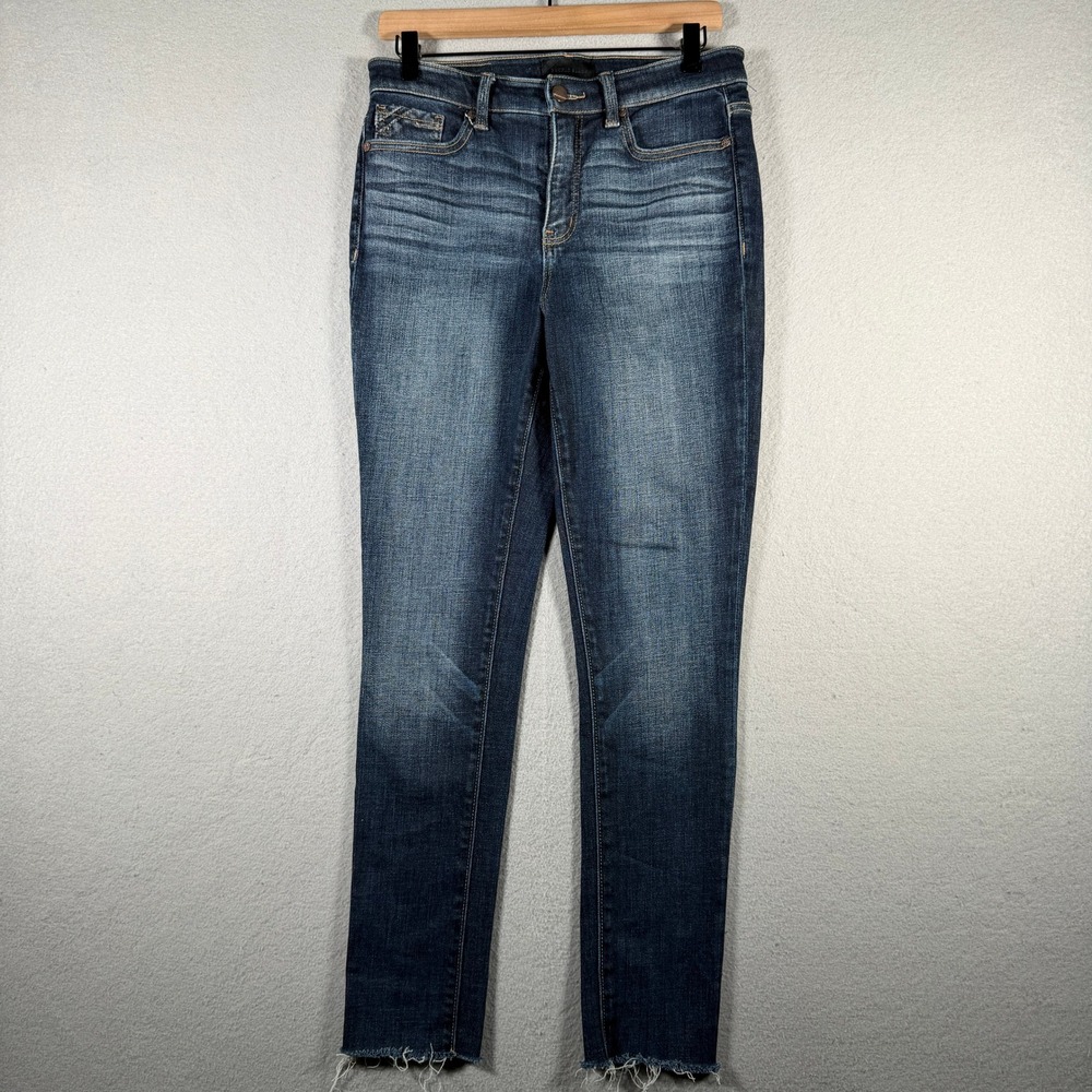 Buckle Black Skinny Jeans Dark Wash Shaping Smoothing Raw Hem BBW2449R 27x32